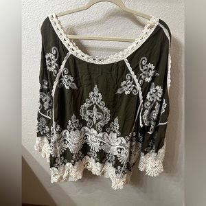 Democracy lace and embroidered blouse XL